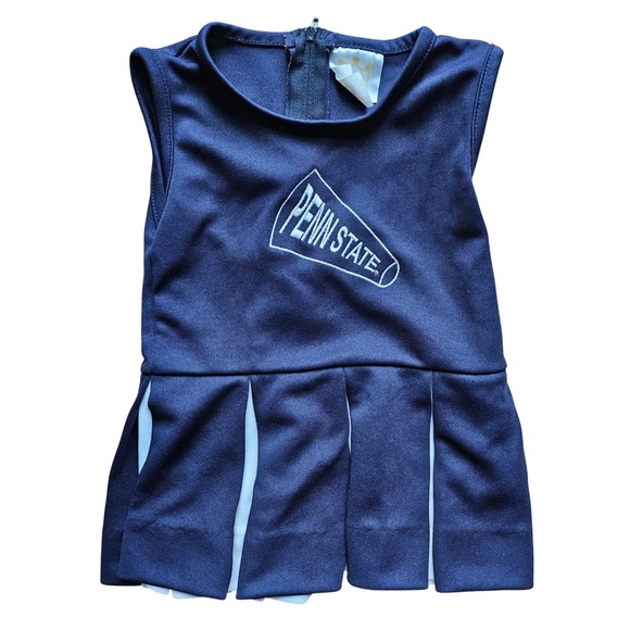 Vintage Penn State Cheerleader Dress Girls 70s Sz 2 Toddler 2T Halloween Costume - Picture 1 of 6